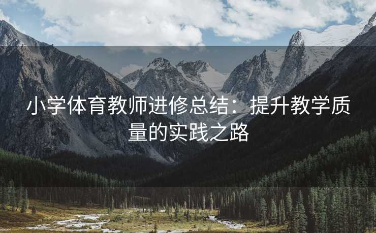 小学体育教师进修总结：提升教学质量的实践之路