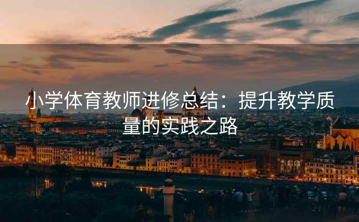 小学体育教师进修总结：提升教学质量的实践之路